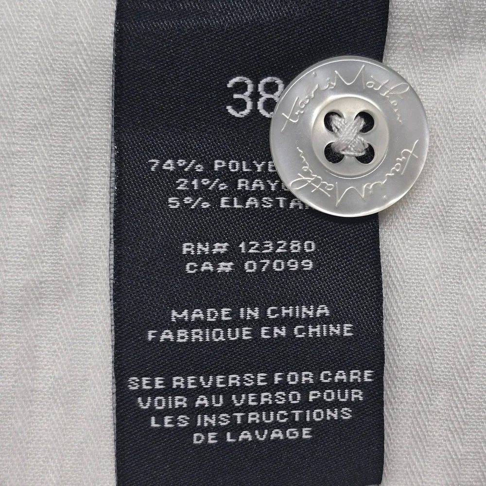 Travis Mathew Golf Pants Mens 38x34 White Micro Stripe Performance Stretch